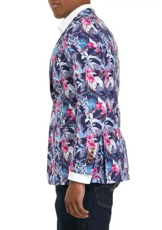 Men's Tallia | Tropical Sport Coat | Magenta/Blue