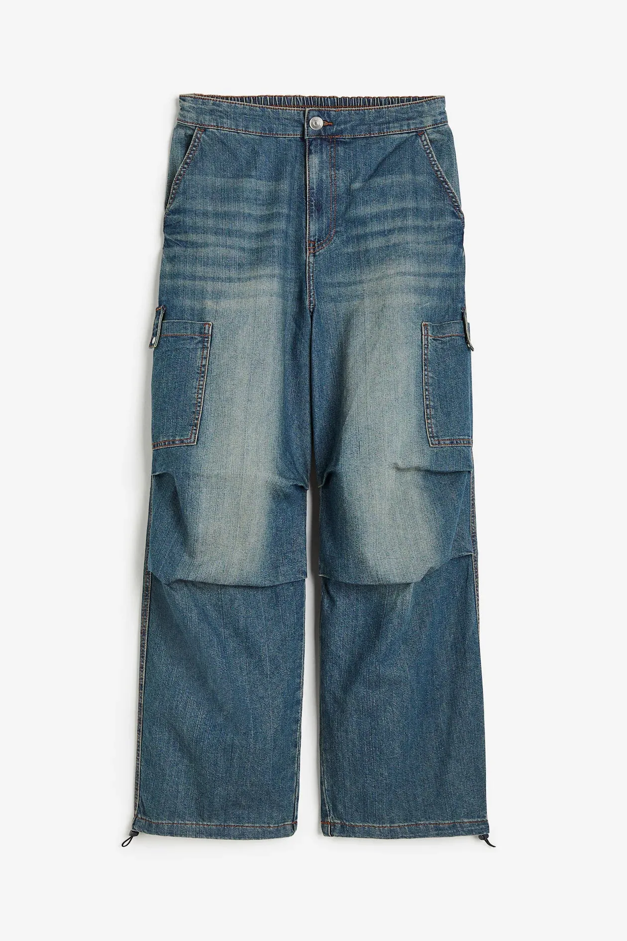 Mh Unisex Denim parachute cargo pant