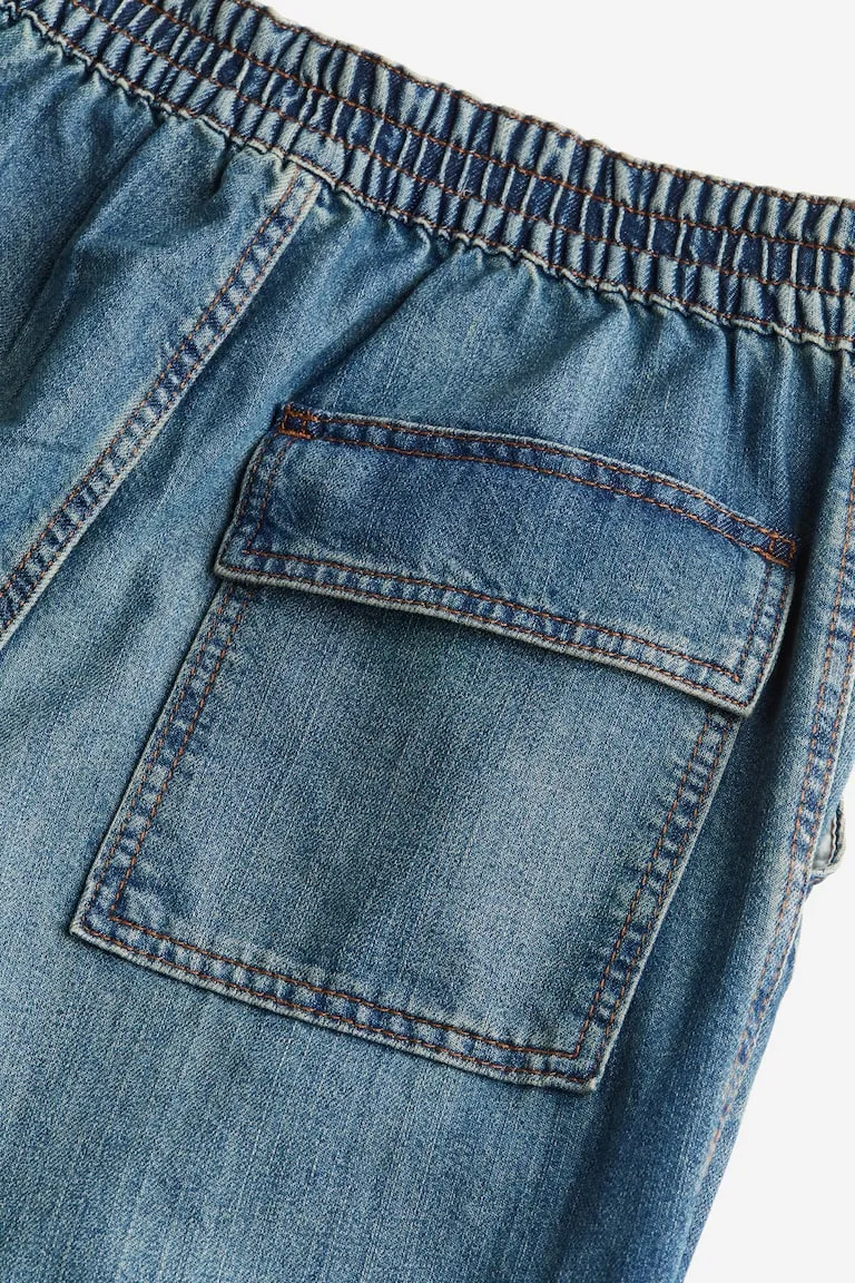 Mh Unisex Denim parachute cargo pant