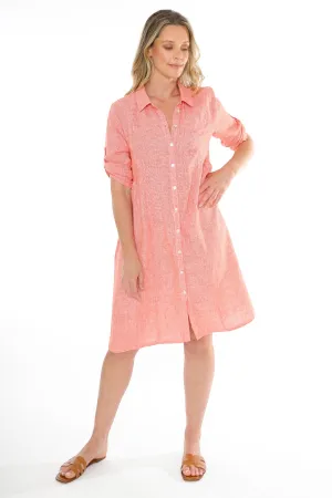 Mini Check Dress Tangello/White