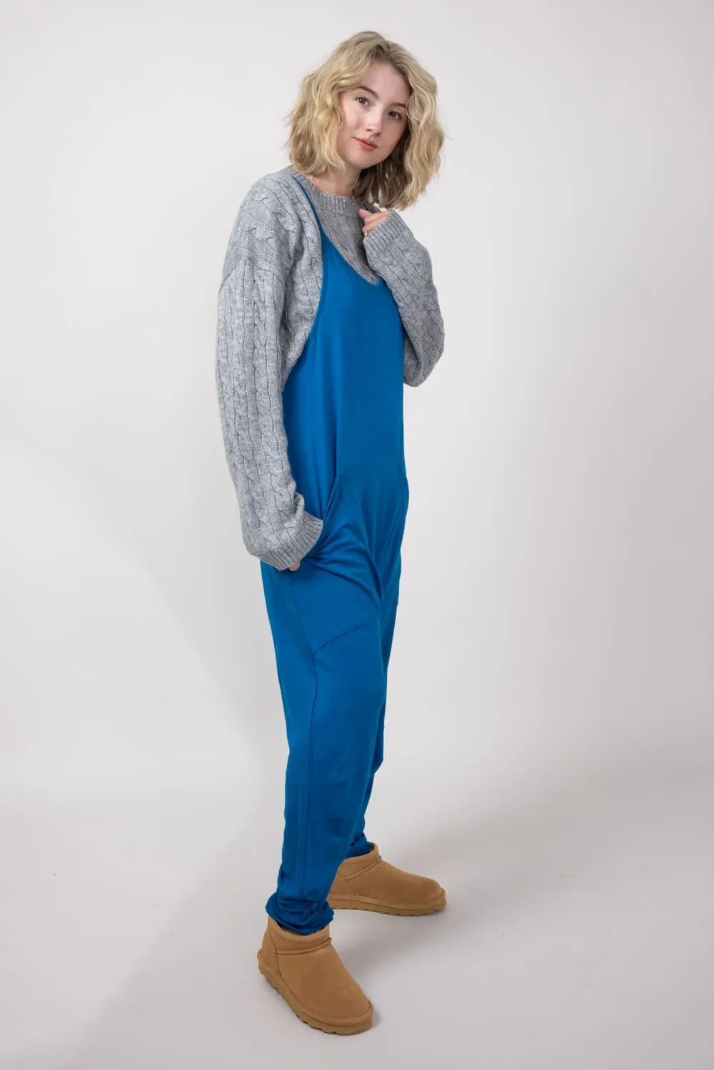 Moa Moa Outer Pocket Onesie for Women in Teal | MDB952-FPI-MEDIUMTEAL