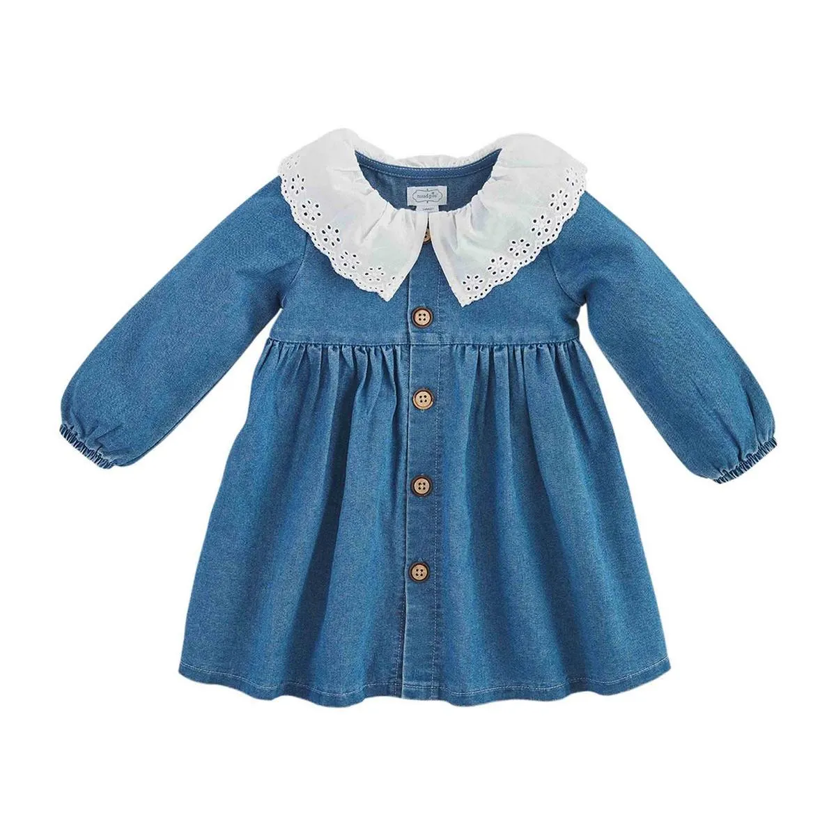 Mud Pie Eyelet Collar Denim Dress