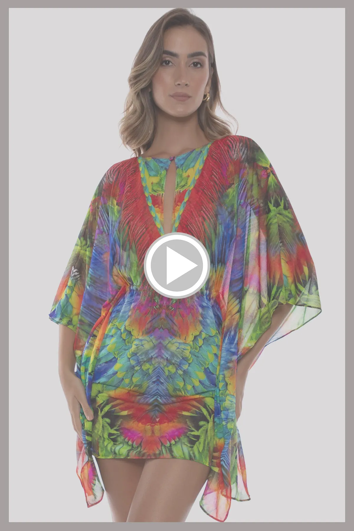 MUNDO DE COLORES - Button Front Short Caftan • Multicolor