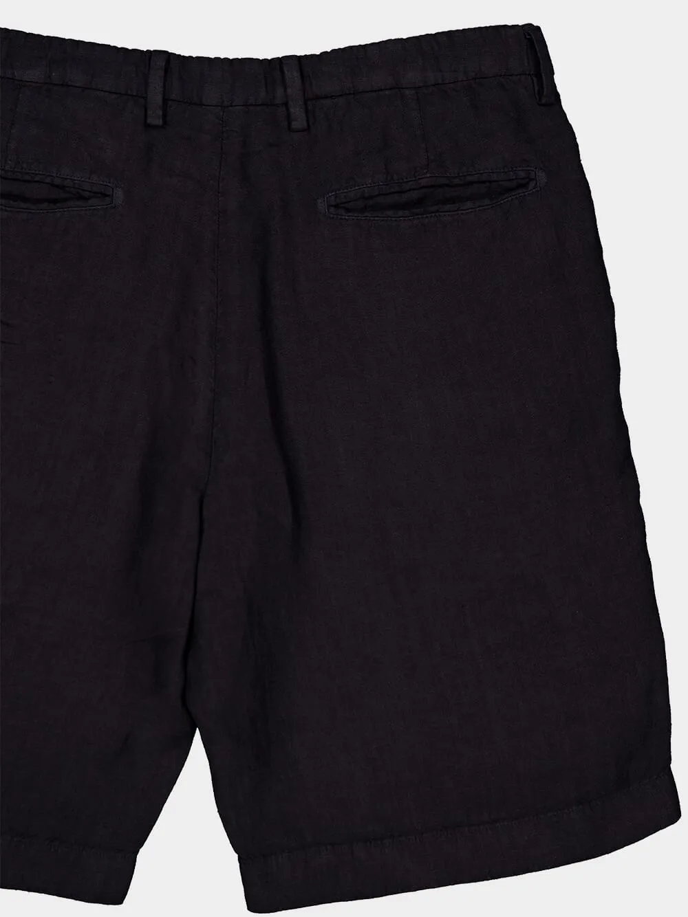 Navy Linen Tailored Shorts