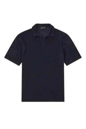 Navy Short Sleeve Towelling Polo Shirt