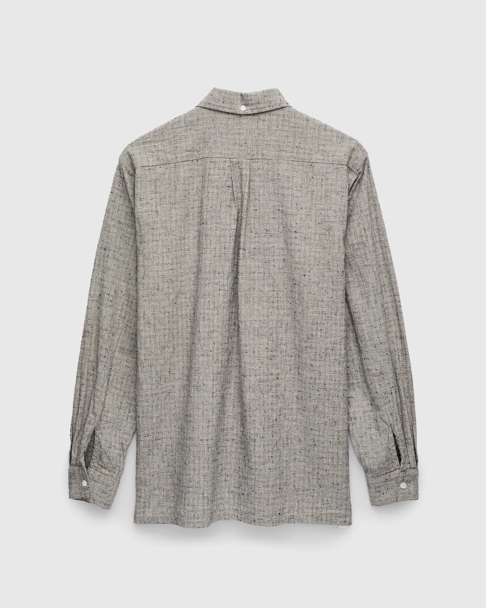 Nep Check Linen Button-Down Shirt in Beige