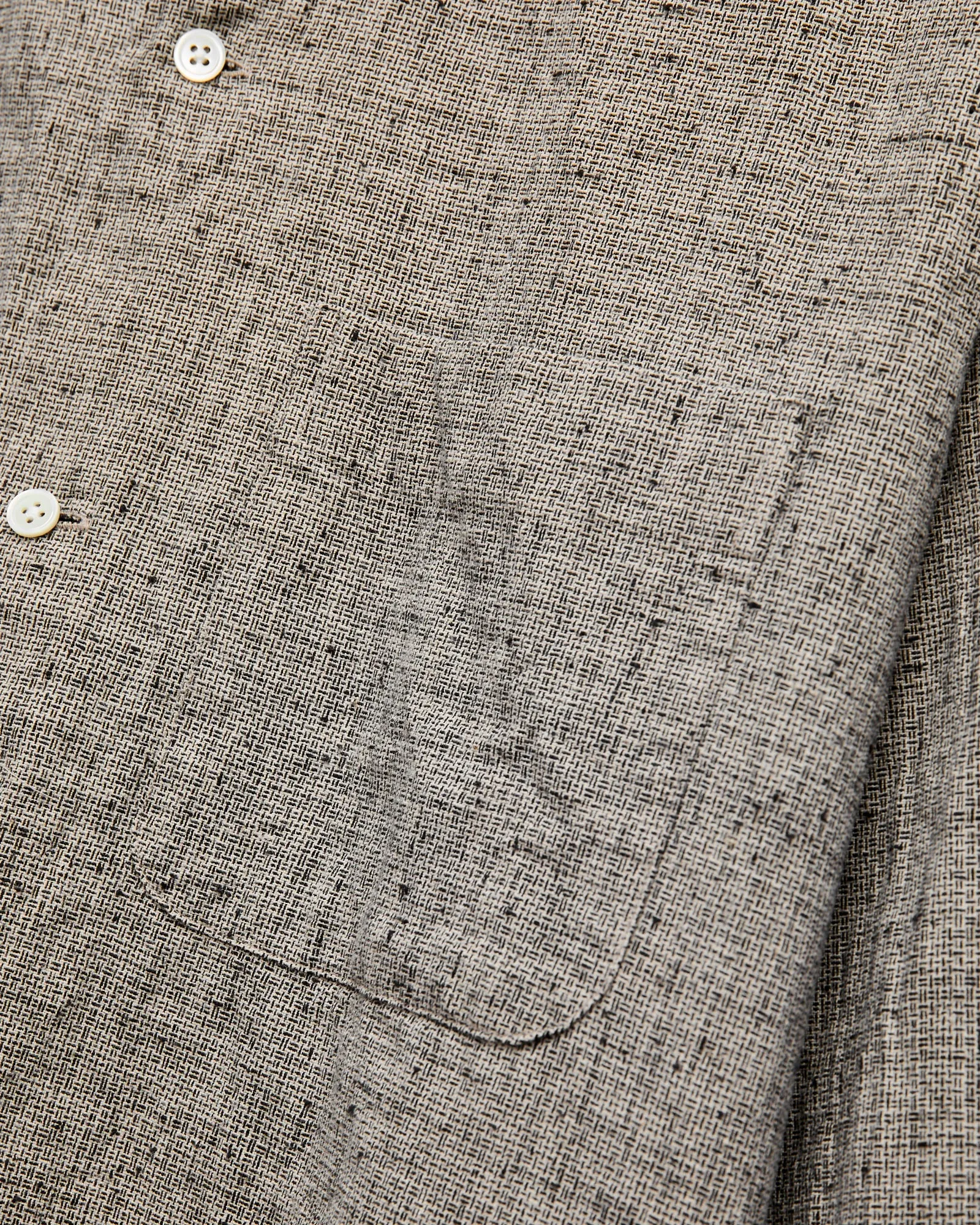 Nep Check Linen Button-Down Shirt in Beige