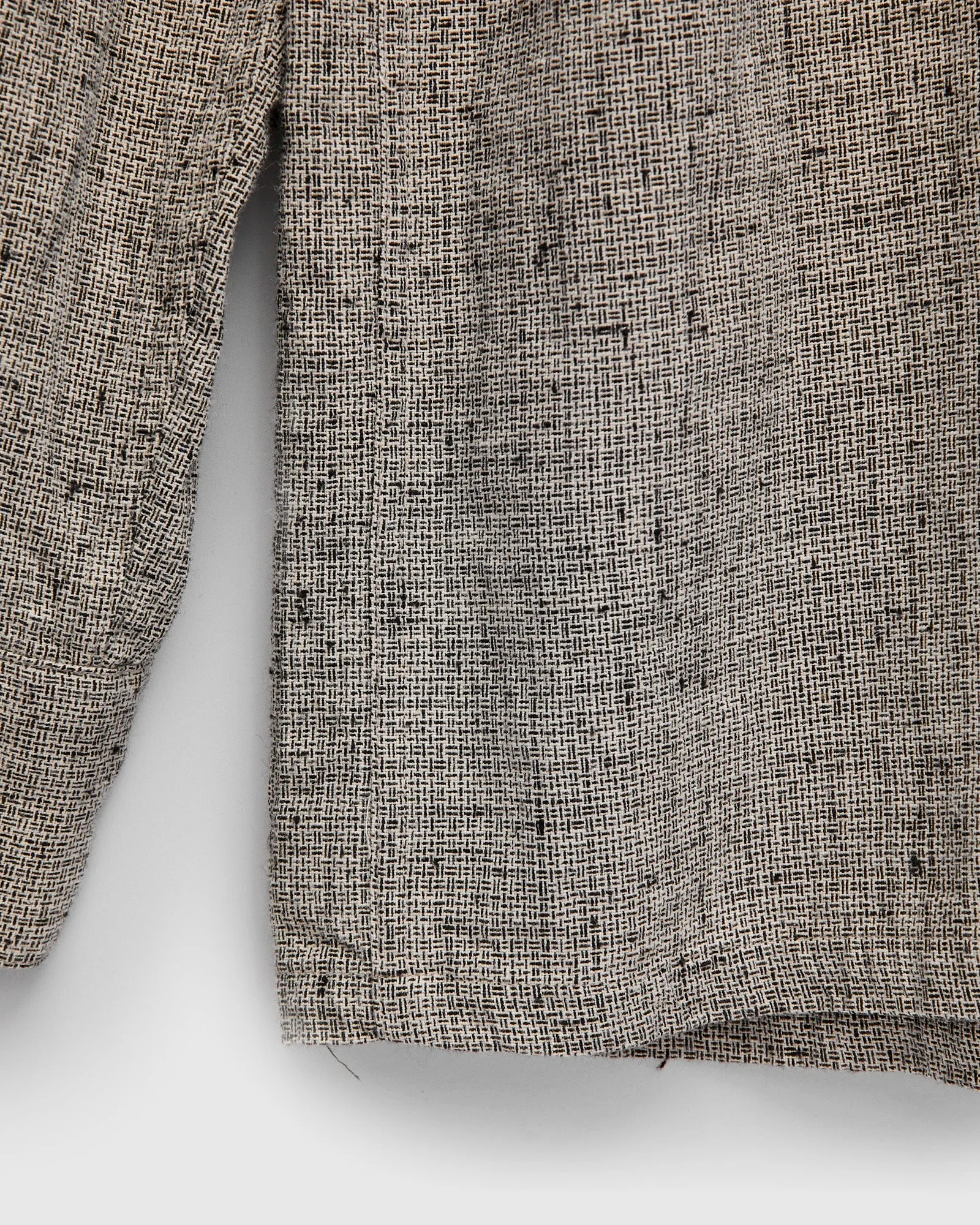 Nep Check Linen Button-Down Shirt in Beige