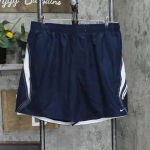 Nike Mens Drawstring Board Shorts Swim Trunks Navy Blue / White 2XL