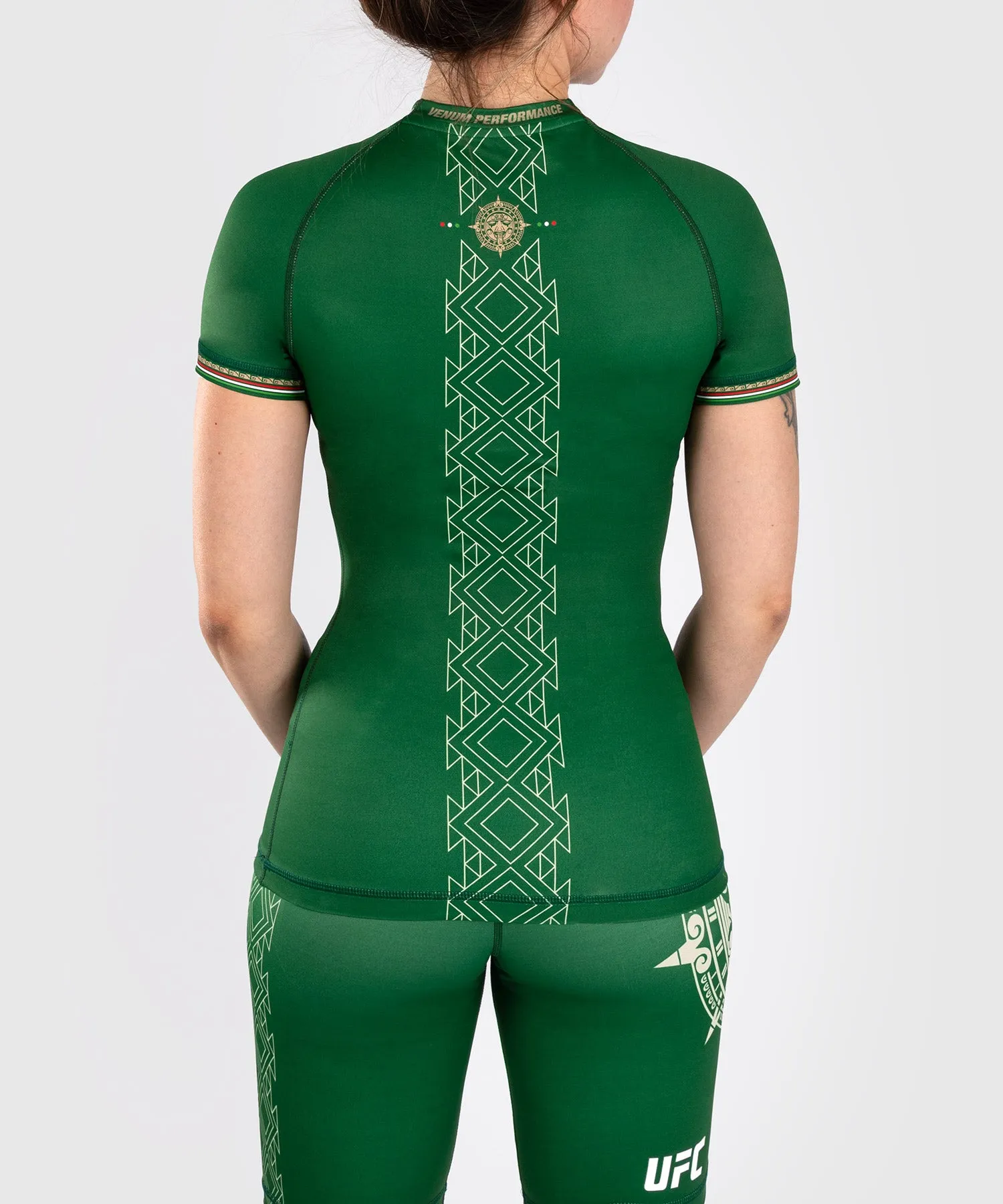 Noche UFC by Venum Authentic Fight Night Performance Rashguard met korte mouwen voor dames - groen