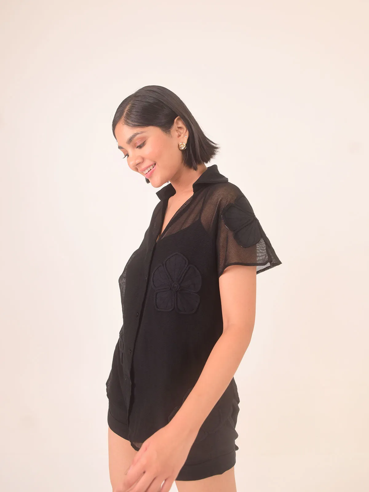 Nova Applique Cotton Net Set