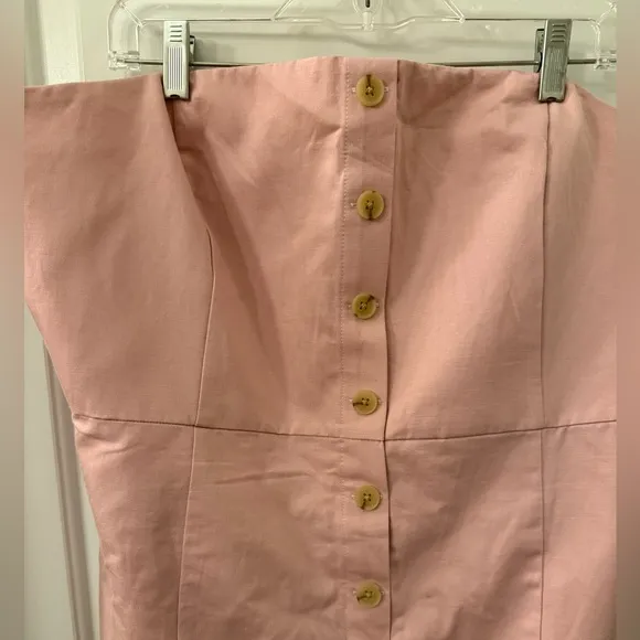 NWT Banana Republic Cotton-Linen Knee-Length Dress Light Pink Size 18