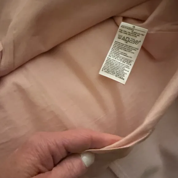 NWT Banana Republic Cotton-Linen Knee-Length Dress Light Pink Size 18