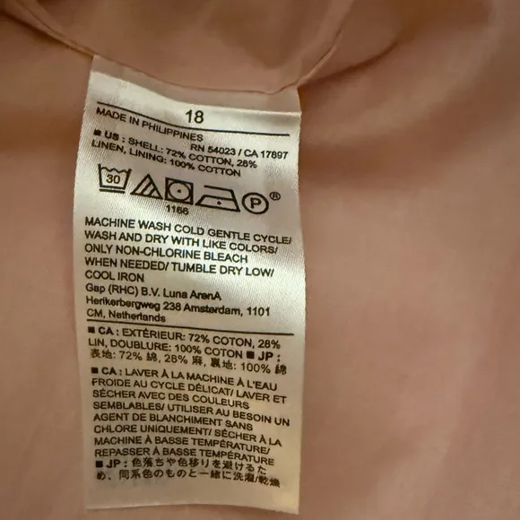 NWT Banana Republic Cotton-Linen Knee-Length Dress Light Pink Size 18