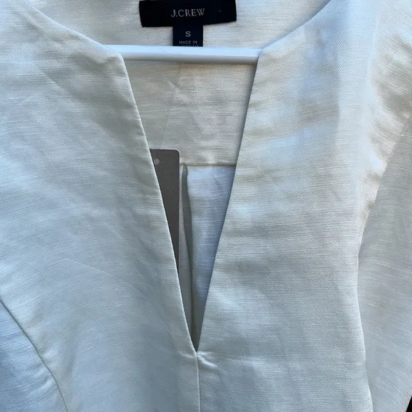 NWT J. Crew Linen Blend V Neck Dress