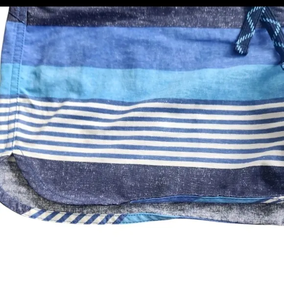 NWT Patagonia Wavefarer 5&quot; Board Shorts Fitz Stripe Blue Beach Womens 10