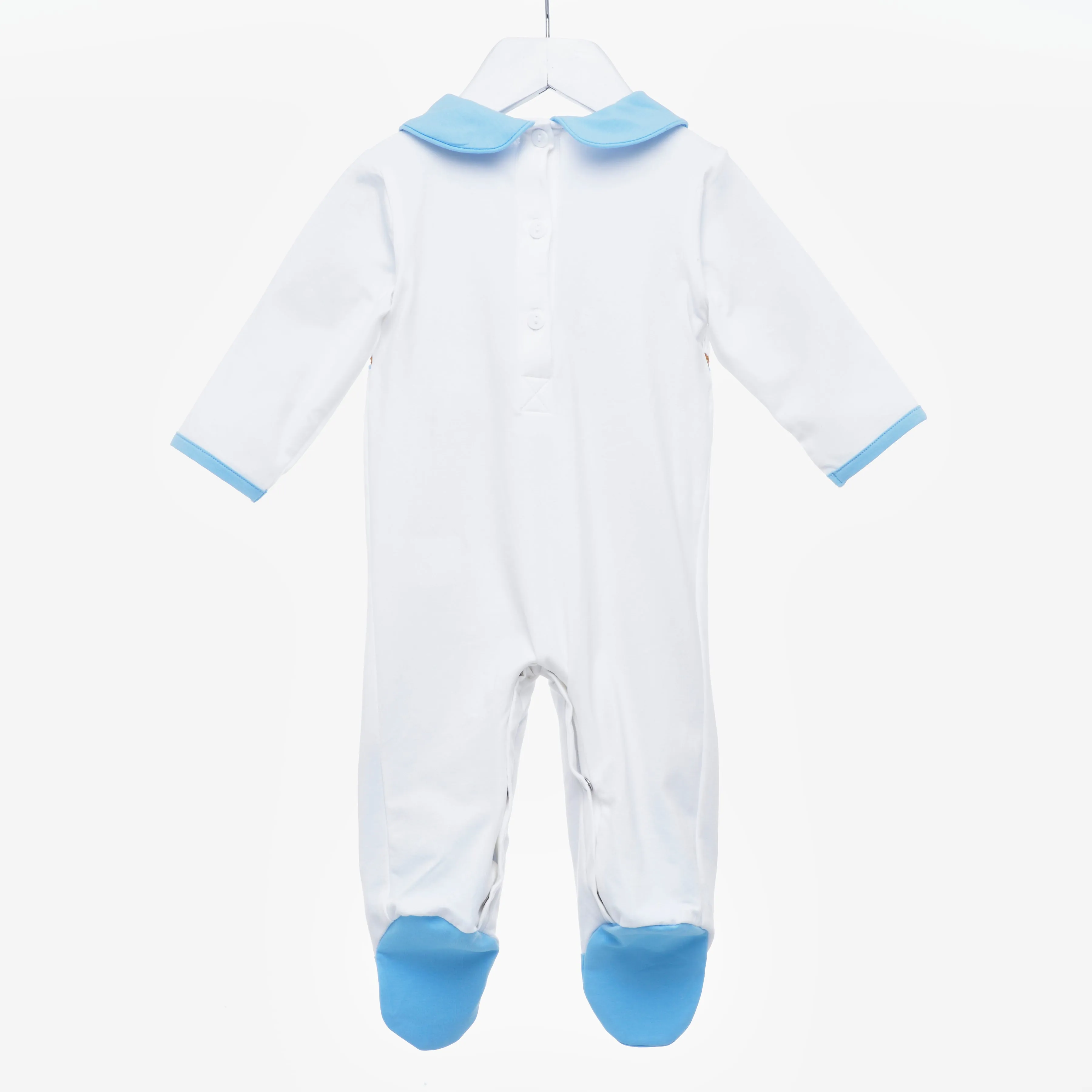 Ocean Baby Boys Smocked Train Themed Sleepsuit & Bib Set (NB-18M)
