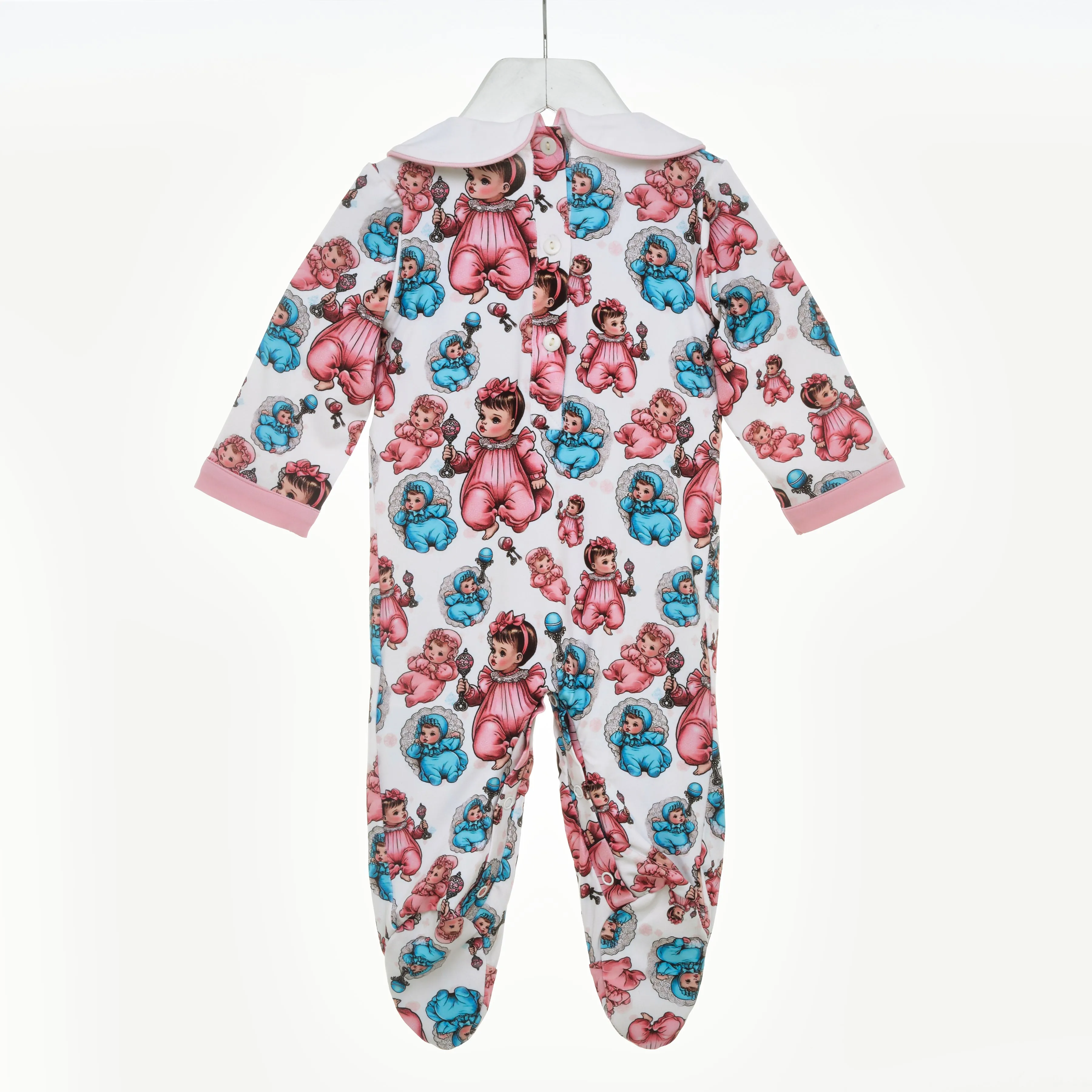 Ocean Baby Girls '20's Style Baby' Smocked Sleepsuit & Headband Set (NB-18M)
