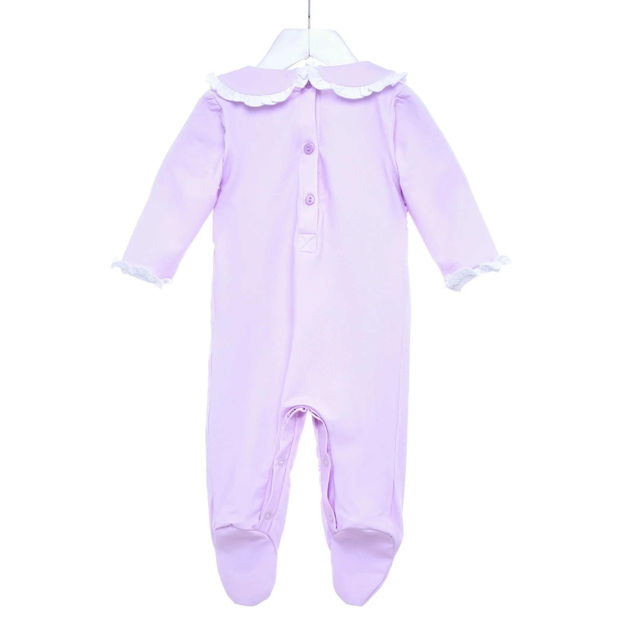 Ocean Baby Girls Lavender Carousel Smocked Sleepsuit & Headband Set (NB-18M)