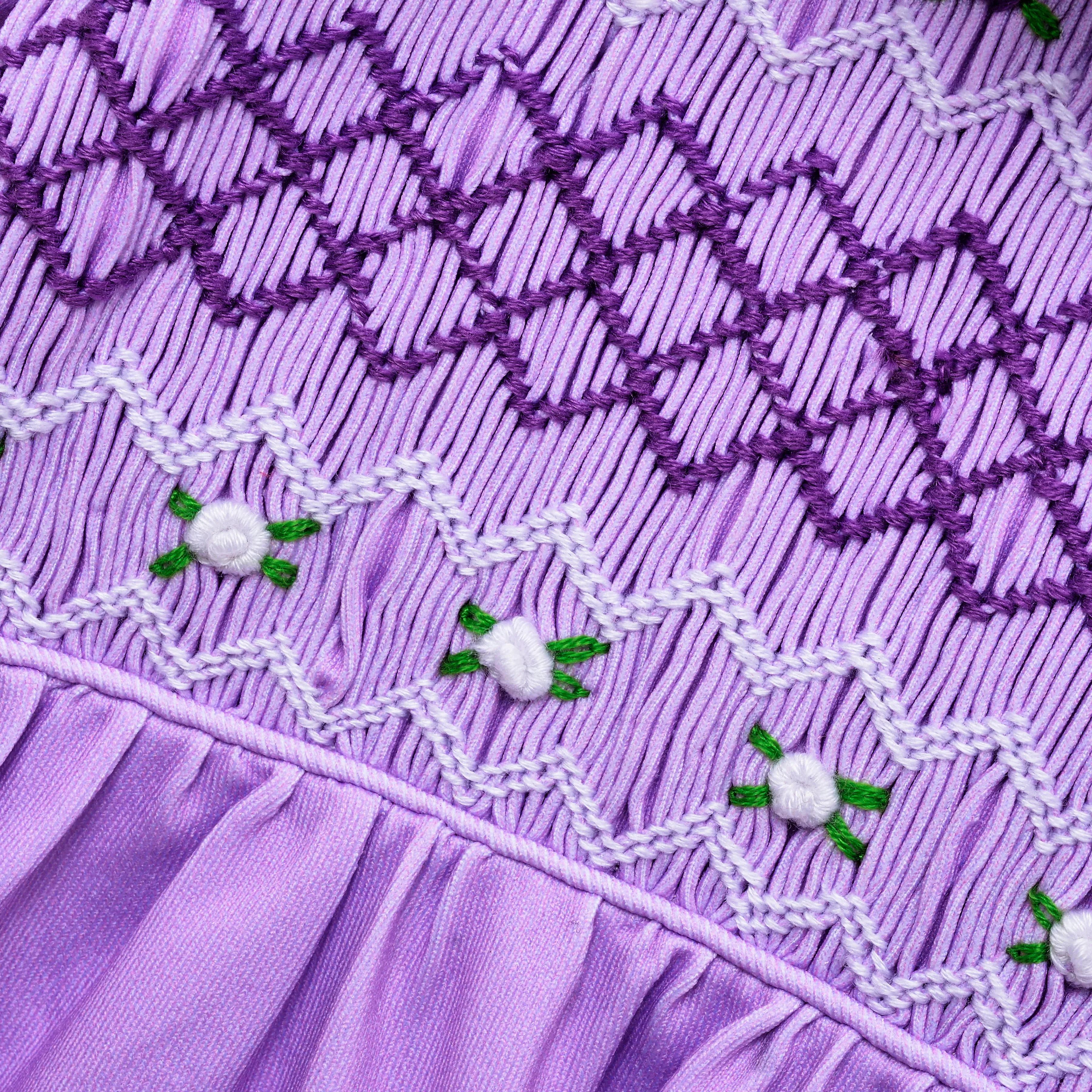 Ocean Baby Girls Lilac Smocked Sleepsuit & Headband Set (NB-18M)