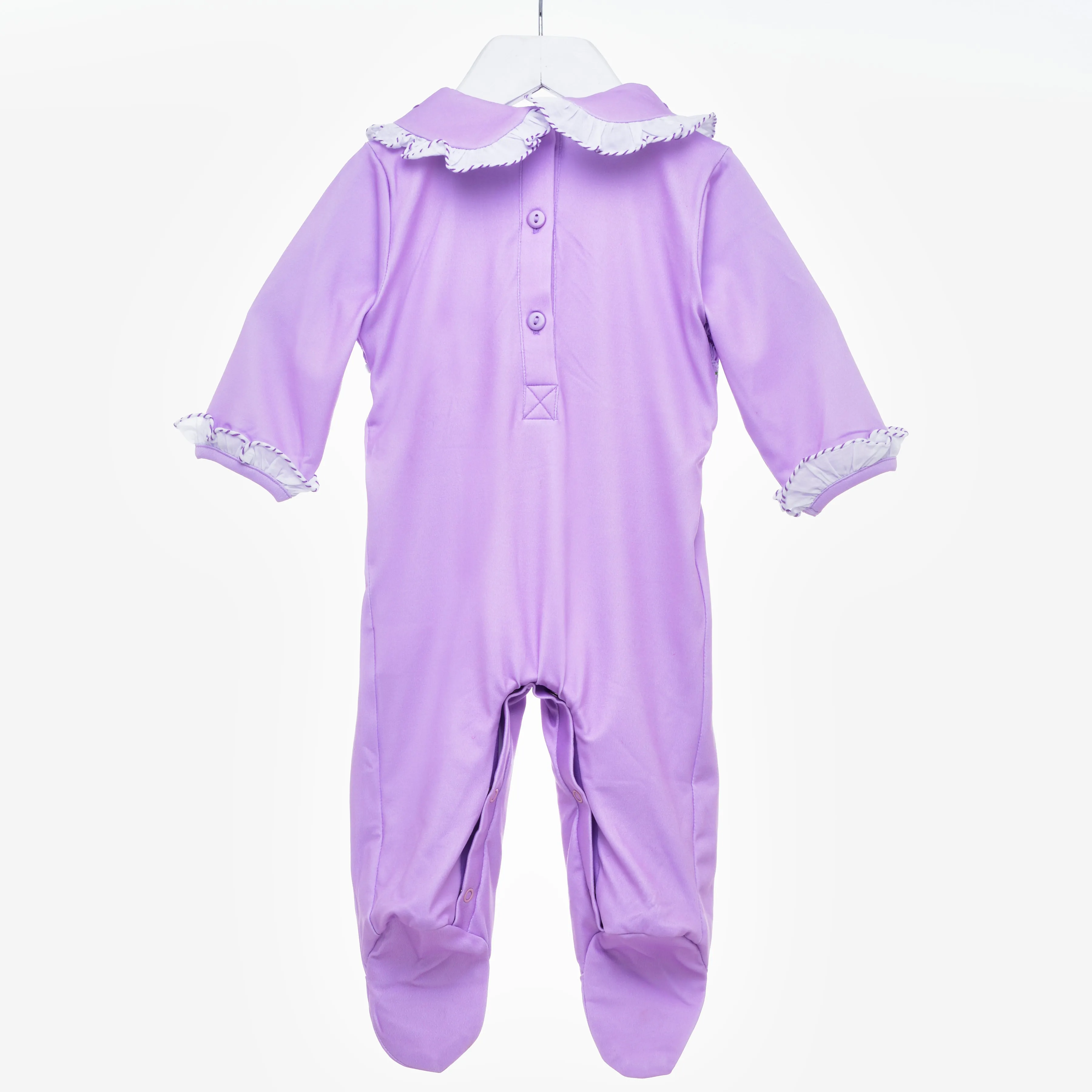Ocean Baby Girls Lilac Smocked Sleepsuit & Headband Set (NB-18M)