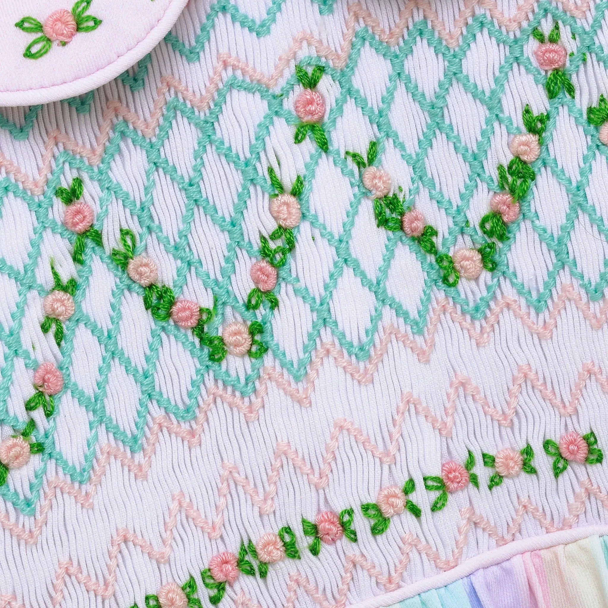 Ocean Baby Girls Multicoloured Smocked Sleepsuit & Headband Set (NB-18M)