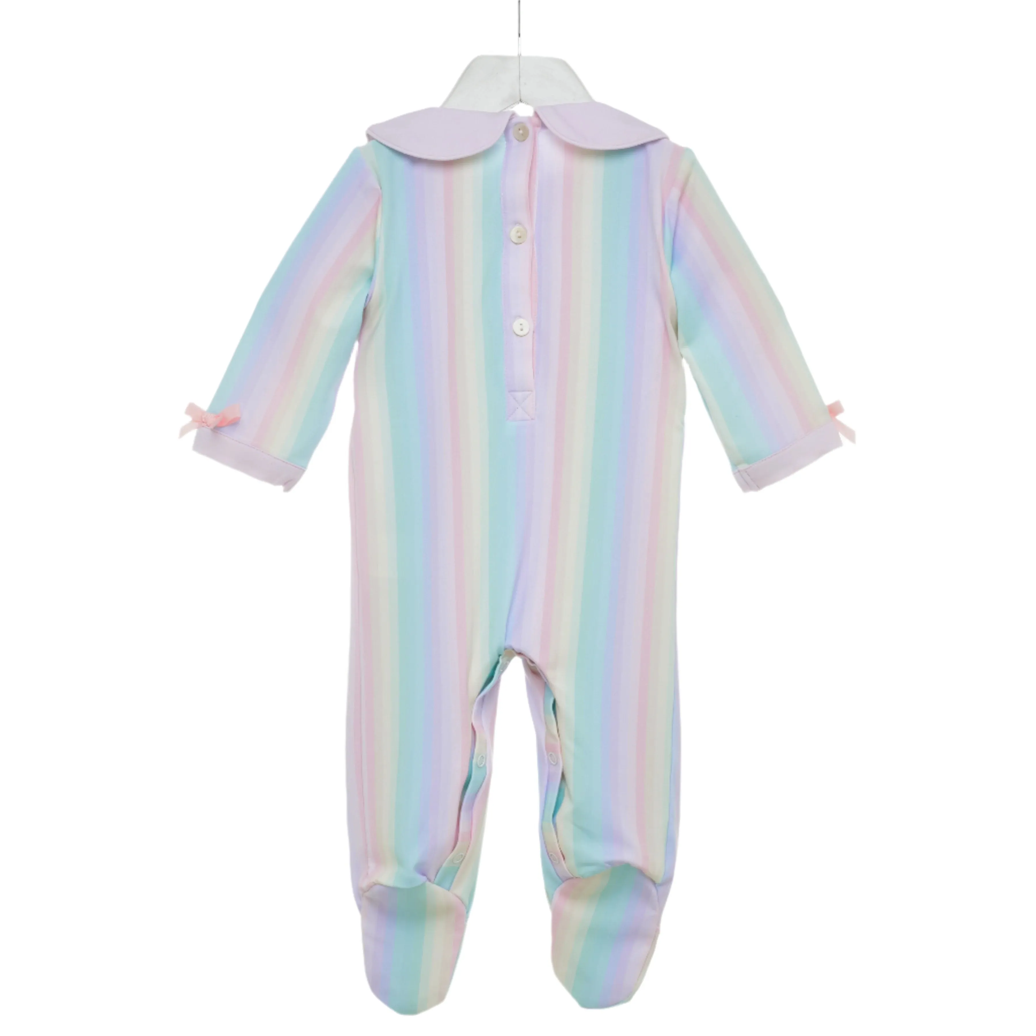 Ocean Baby Girls Multicoloured Smocked Sleepsuit & Headband Set (NB-18M)