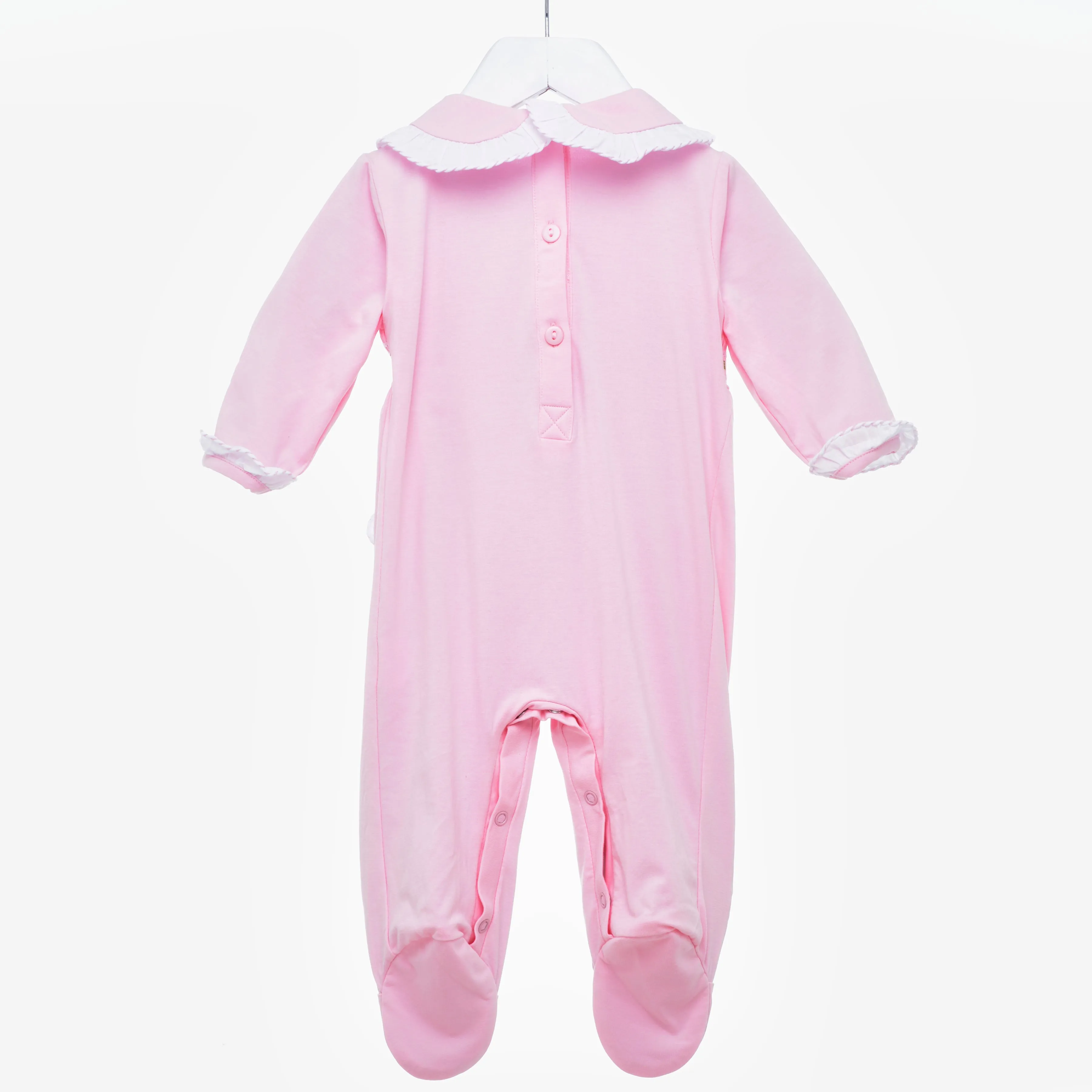 Ocean Baby Girls Pink Smocked Sleepsuit & Headband Set (NB-18M)
