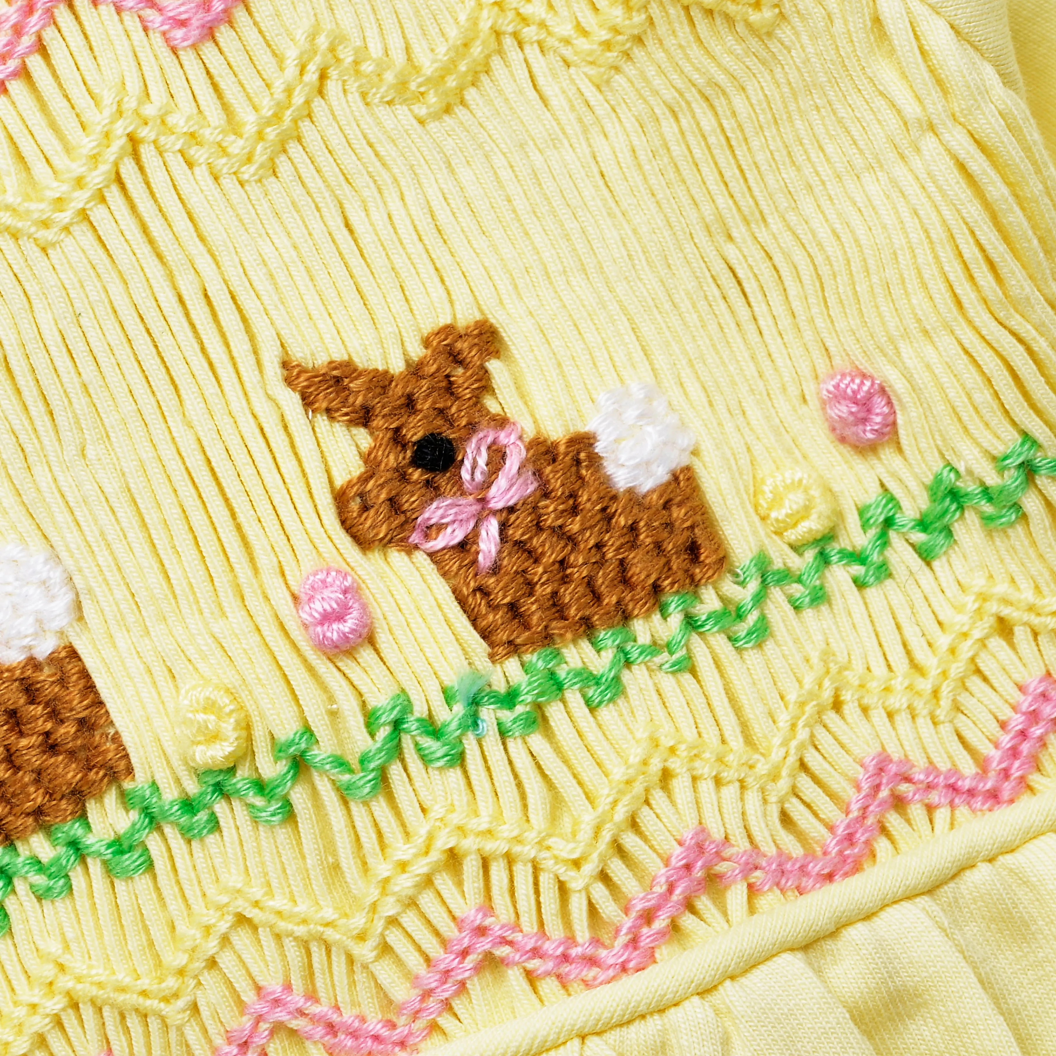 Ocean Baby Girls Smocked Bunny Sleepsuit & Headband Set (NB-18M)
