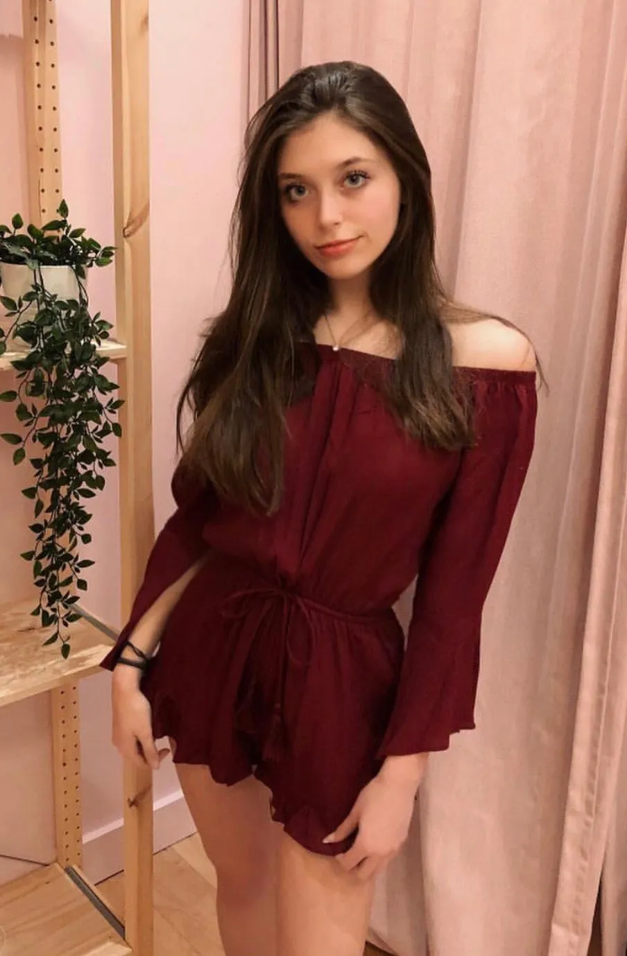 Off The Shoulder Bell Sleeve Tassel Ruffle Hem Romper