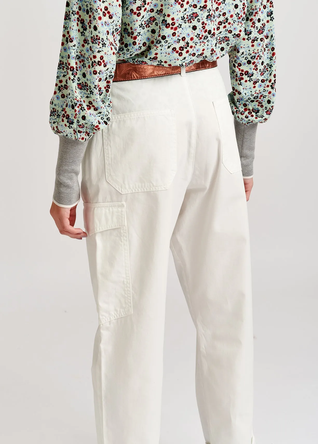 Off-white cotton cargo pants