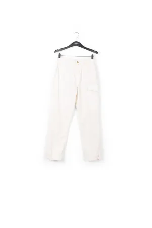 Off-white cotton cargo pants