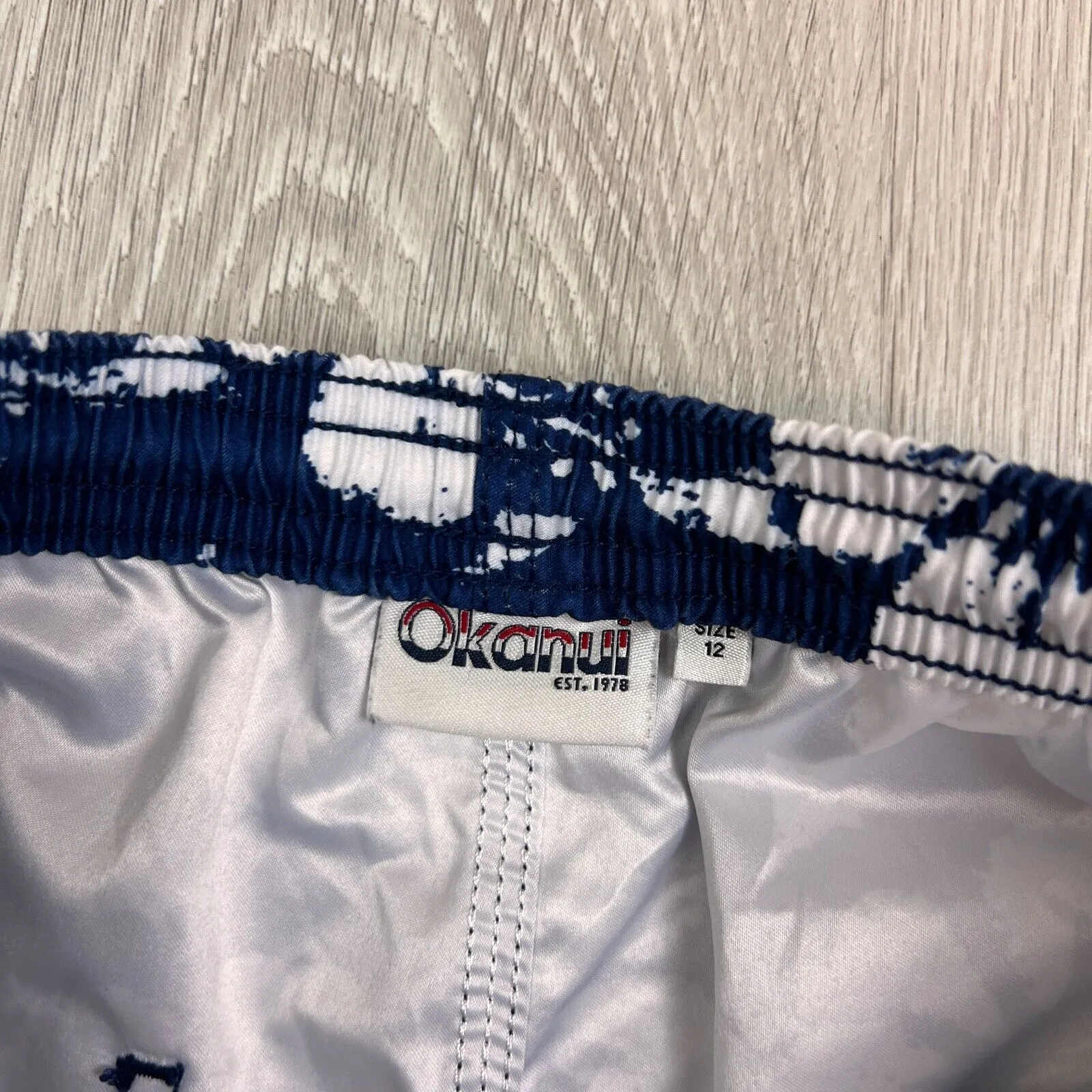 Okanui Boys Blue Swim Shorts Board Short Size 12 Years