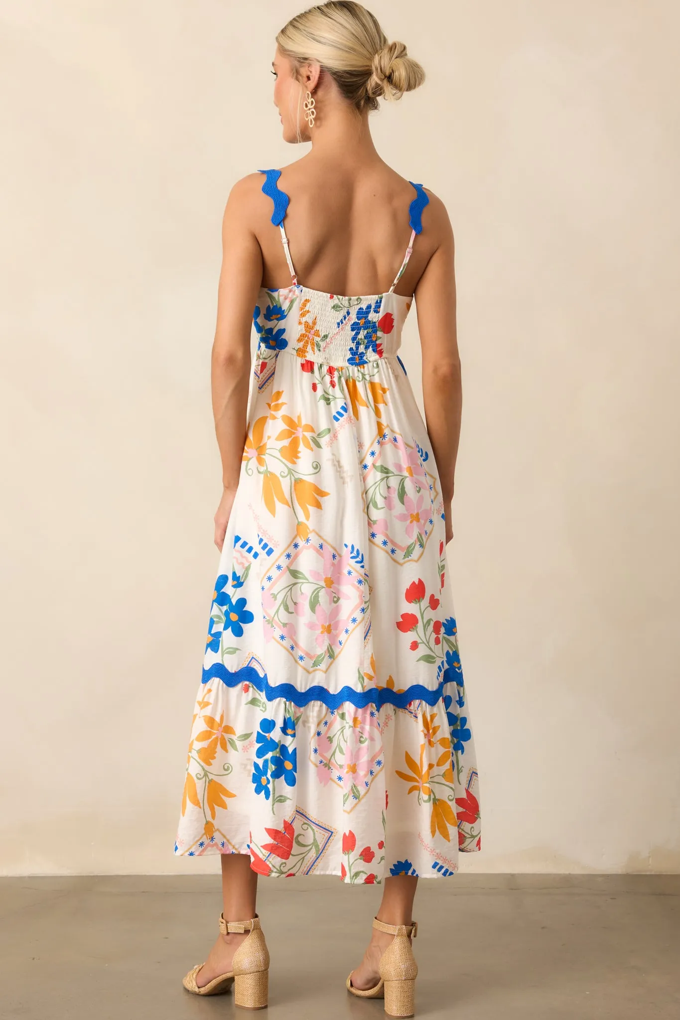 One Day At A Time Ivory Floral Patchwork Maxi Dress