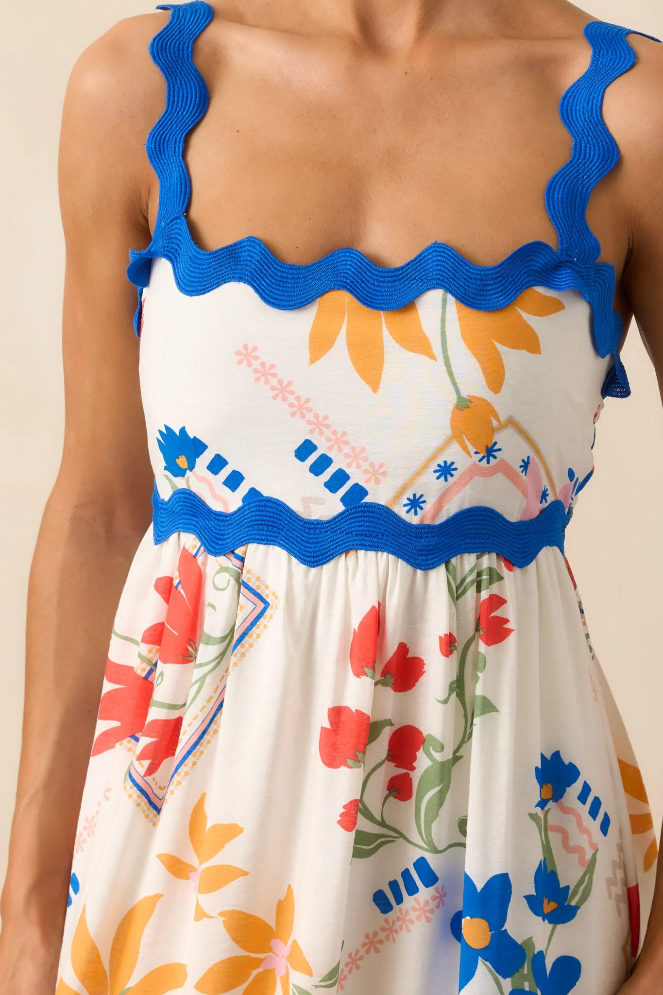 One Day At A Time Ivory Floral Patchwork Maxi Dress