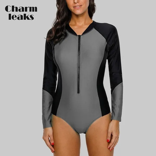 One-piece Swimsuit Swimwear Surfing Top Biking Shirt Plus Size