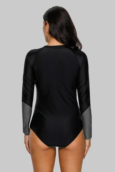 One-piece Swimsuit Swimwear Surfing Top Biking Shirt Plus Size