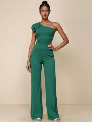 One Shoulder Bow Jumpsuit