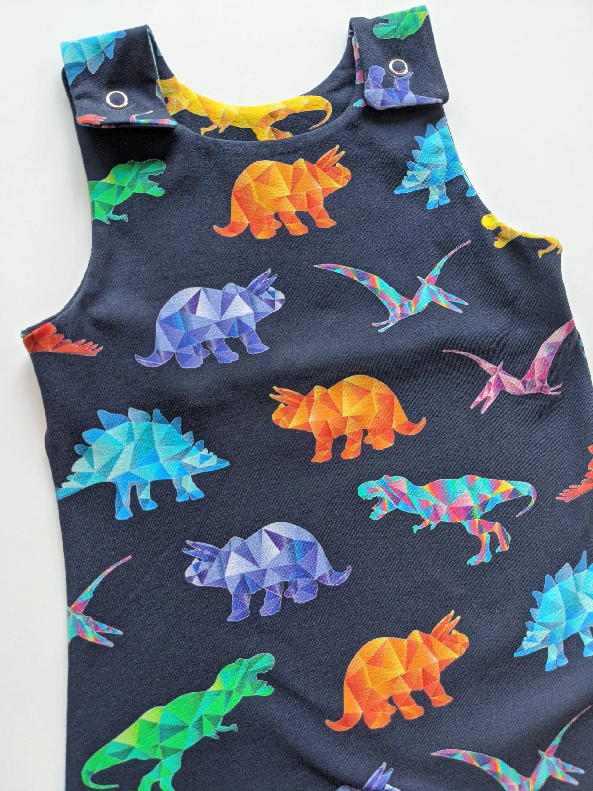 Organic Rainbow Dinosaur Romper