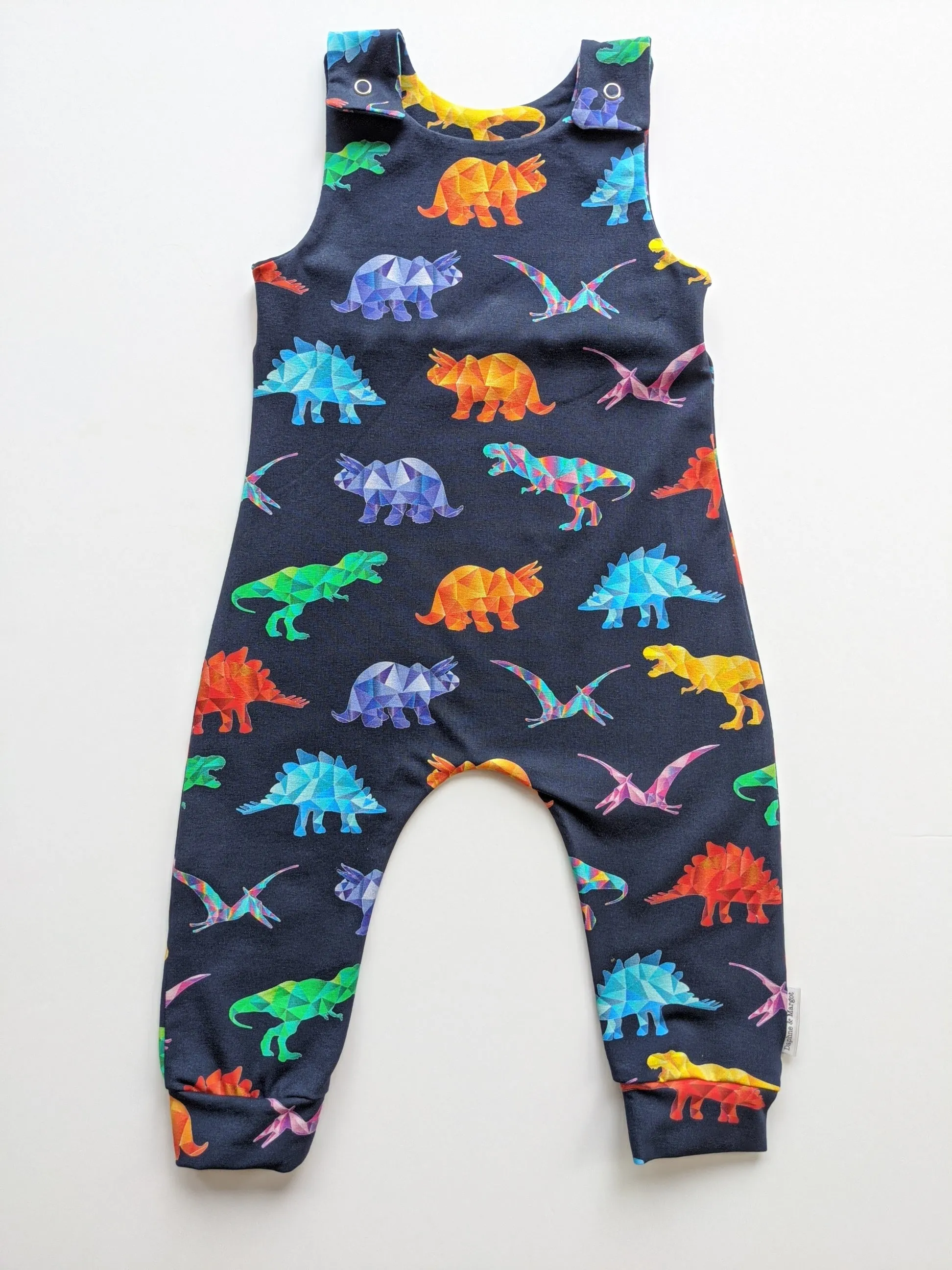 Organic Rainbow Dinosaur Romper
