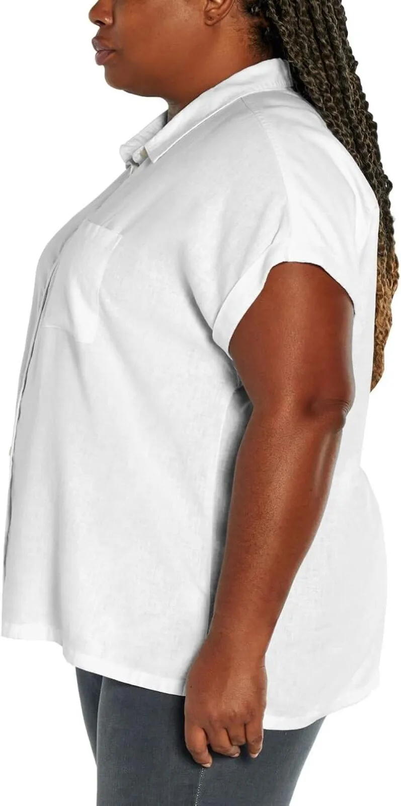 Orvis Womens Linen Blend Button Up Shirt 1758407 White 2XL