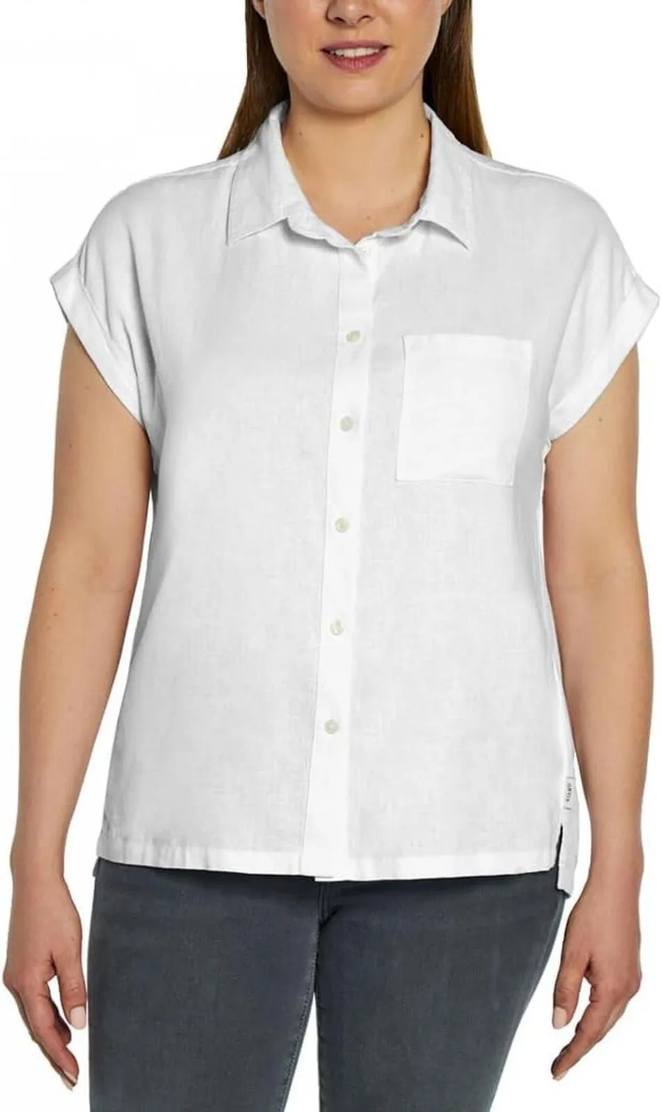 Orvis Womens Linen Blend Button Up Shirt 1758407 White 2XL