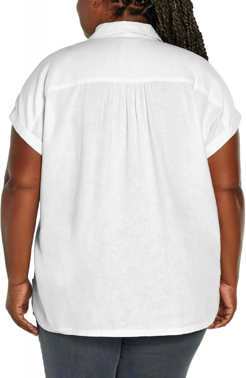 Orvis Womens Linen Blend Button Up Shirt 1758407 White 2XL