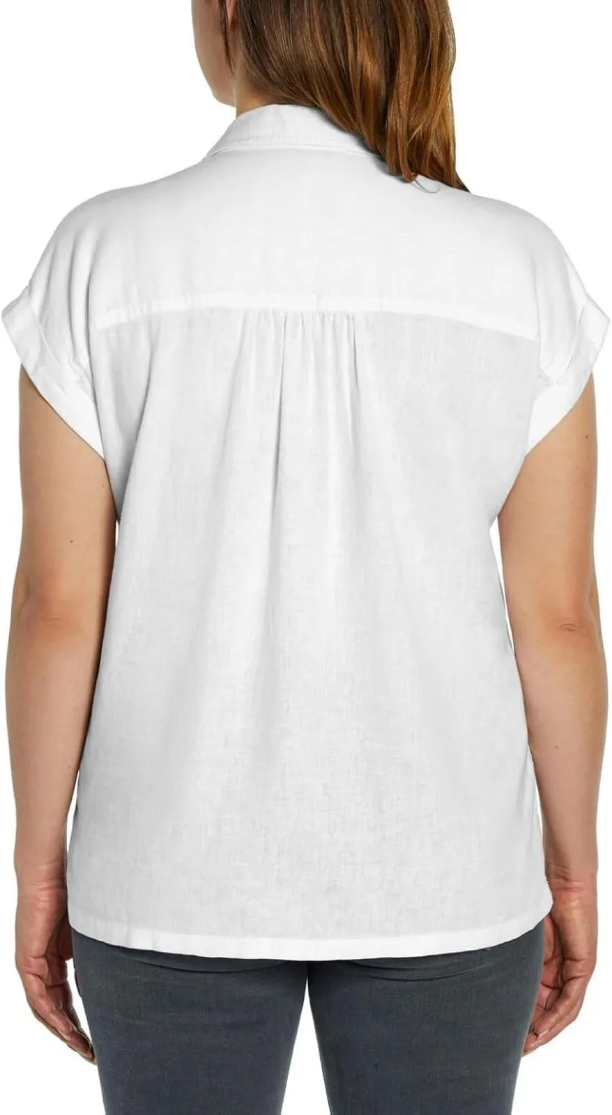 Orvis Womens Linen Blend Button Up Shirt 1758407 White 2XL