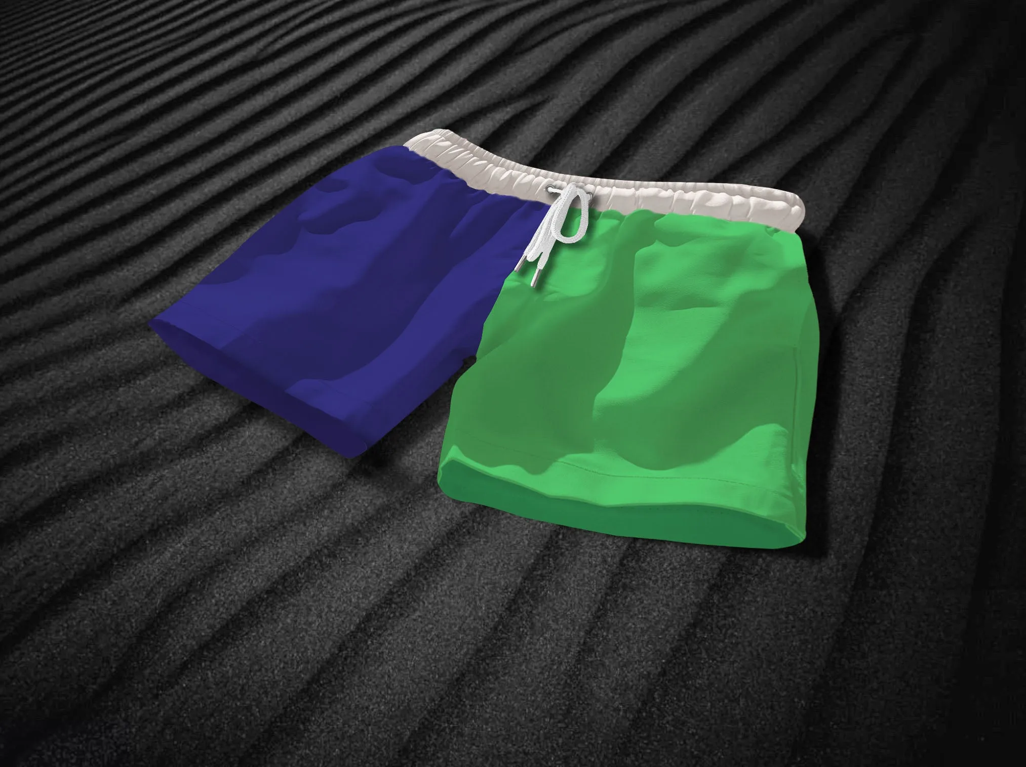 Outer Banks Navy & Green Swim Shorts