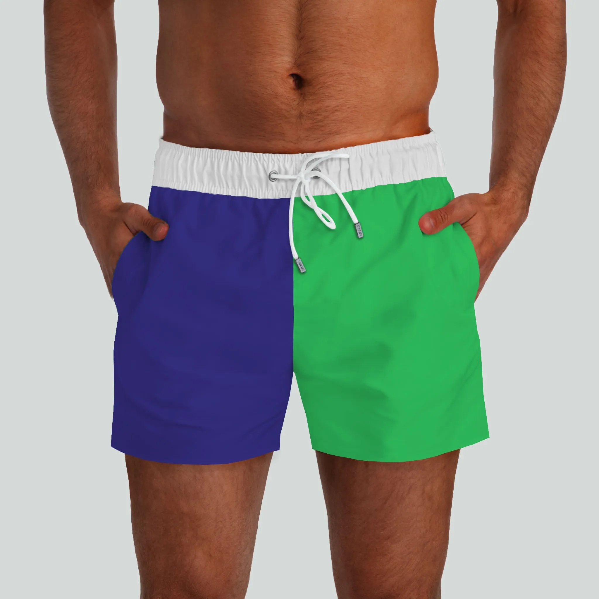 Outer Banks Navy & Green Swim Shorts