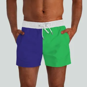 Outer Banks Navy & Green Swim Shorts
