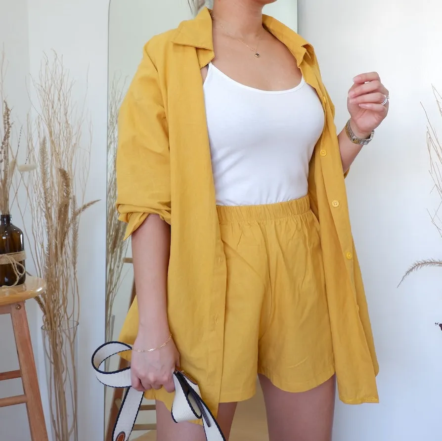 Oversized Button Down w/ Shorts