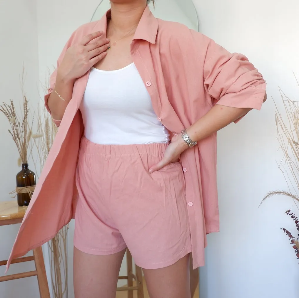 Oversized Button Down w/ Shorts