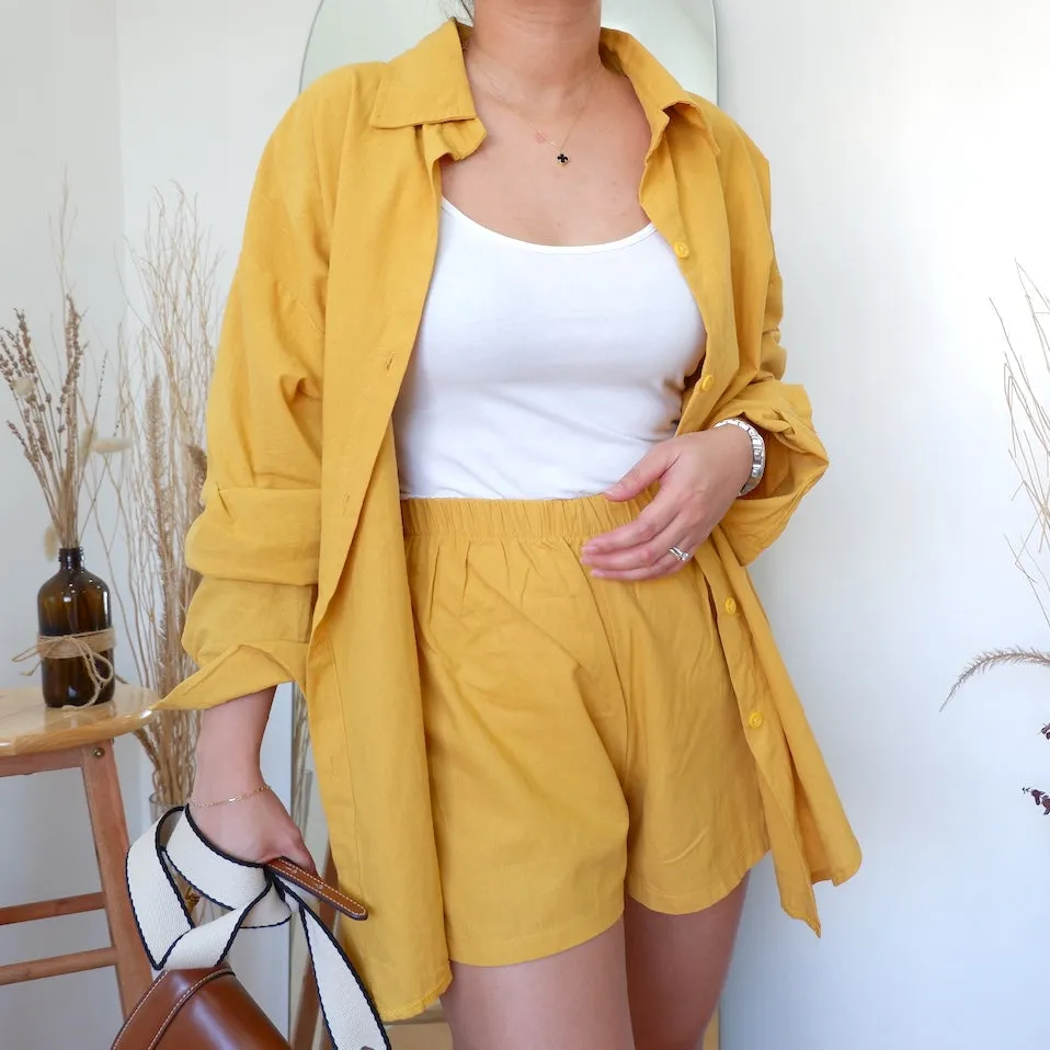 Oversized Button Down w/ Shorts